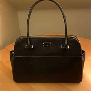Kate Spade Black Tote Purse with Gold Zippers